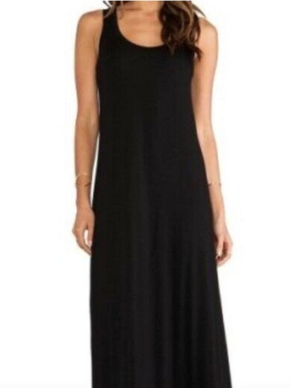 Banana Republic	| 100% Silk Racerback Patio Dress Maxi Length in Black | Large